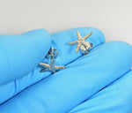 Indlæs billede til gallerivisning 14k White Gold Starfish Stud Post Push Back Earrings

