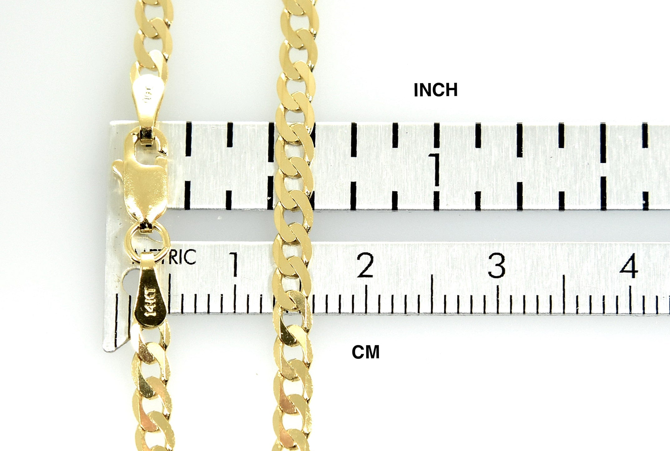 14k Yellow Gold 2.9mm Beveled Curb Link Bracelet Anklet Necklace Pendant Chain