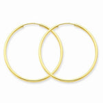 Ladda upp bild till gallerivisning, 14K Yellow Gold 30mm x 1.5mm Endless Round Hoop Earrings
