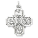 Carica l&#39;immagine nel visualizzatore di Gallery, Sterling Silver Cruciform Cross Four Way Medal Pendant Charm
