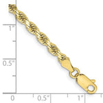 Загрузить изображение в средство просмотра галереи, 10k Yellow Gold 3.25mm Diamond Cut Rope Bracelet Anklet Choker Necklace Pendant Chain

