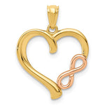 將圖片載入圖庫檢視器 14k Gold Two Tone Heart Infinity Open Back Pendant Charm
