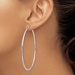 Ladda upp bild till gallerivisning, 14k White Gold 68mm x 2mm Large Classic Round Hoop Earrings
