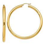 將圖片載入圖庫檢視器 14K Yellow Gold Large Classic Round Hoop Earrings 54mmx4mm
