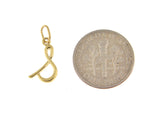Lataa kuva Galleria-katseluun, 10K Yellow Gold Lowercase Initial Letter S Script Cursive Alphabet Pendant Charm
