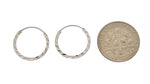 Indlæs billede til gallerivisning 14K White Gold 15mmx1.35mm Square Tube Round Hoop Earrings

