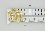 Ladda upp bild till gallerivisning, 14k Yellow Gold Initial Letter M Cursive Chain Slide Pendant Charm

