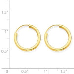 이미지를 갤러리 뷰어에 로드 , 14K Yellow Gold 13mm x 2mm Round Endless Hoop Earrings
