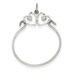 Indlæs billede til gallerivisning 14K White Gold Twin Hearts Charm Holder Hanger Connector Pendant
