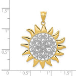 Φόρτωση εικόνας στο εργαλείο προβολής Συλλογής, 14k Gold and Rhodium Sun Filigree Pendant Charm
