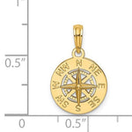 Lataa kuva Galleria-katseluun, 14k Yellow Gold Nautical Compass Medallion Pendant Charm

