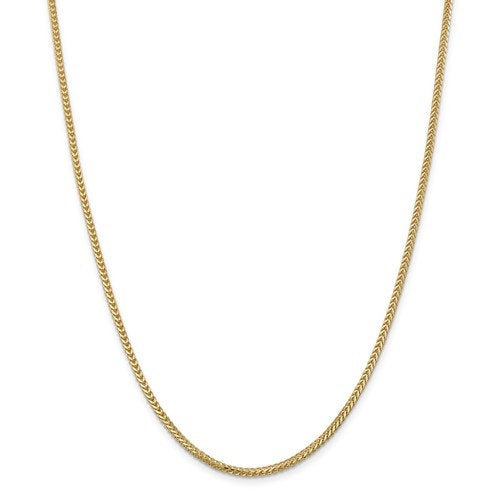 14K Yellow Gold 2mm Franco Bracelet Anklet Choker Necklace Pendant Chain