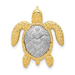 Afbeelding in Gallery-weergave laden, 14k Gold Two Tone Turtle Chain Slide Pendant Charm
