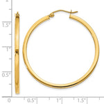 Charger l&#39;image dans la galerie, 14K Yellow Gold 40mm Square Tube Round Hollow Hoop Earrings
