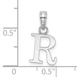 Afbeelding in Gallery-weergave laden, 14K White Gold Uppercase Initial Letter R Block Alphabet Pendant Charm
