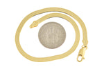 Lataa kuva Galleria-katseluun, 14K Yellow Gold Silky Herringbone Bracelet Anklet Choker Necklace Pendant Chain 3mm
