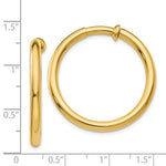 Afbeelding in Gallery-weergave laden, 14K Yellow Gold 30mm x 3mm Non Pierced Round Hoop Earrings
