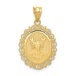 Charger l&#39;image dans la galerie, 14k Yellow Gold Scorpio Zodiac Horoscope Oval Pendant Charm - [cklinternational]
