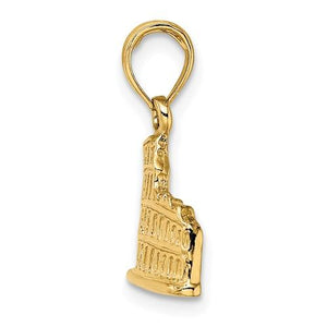 14K Yellow Gold Colosseum Rome Italy Pendant Charm