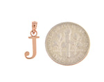 Afbeelding in Gallery-weergave laden, 14K Rose Gold Uppercase Initial Letter J Block Alphabet Pendant Charm
