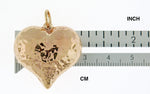 이미지를 갤러리 뷰어에 로드 , 14K Yellow Gold Puffy Hammered Heart 3D Hollow Large Pendant Charm
