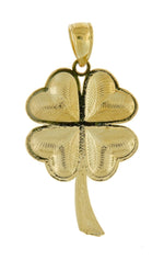 Charger l&#39;image dans la galerie, 14k Yellow Gold Good Luck Four Leaf Clover Pendant Charm
