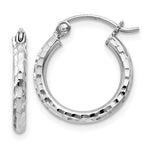 Загрузить изображение в средство просмотра галереи, Sterling Silver Diamond Cut Classic Round Hoop Earrings 15mm x 2mm
