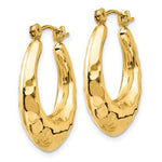 Load image into Gallery viewer, 14K Yellow Gold Shrimp Hammered Hoop Earrings

