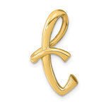 Ladda upp bild till gallerivisning, 14k Yellow Gold Initial Letter T Cursive Chain Slide Pendant Charm
