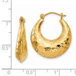 Load image into Gallery viewer, 14K Yellow Gold Classic Hammered Hoop Earrings
