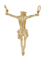 Załaduj obraz do przeglądarki galerii, 14k Gold Two Tone Corpus Crucified Christ Pendant Charm
