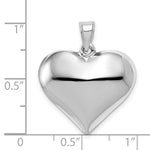 Kép betöltése a galériamegjelenítőbe: 14k White Gold Puffy Heart 3D Hollow Pendant Charm
