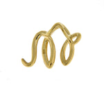 Carregar imagem no visualizador da galeria, 14k Yellow Gold Initial Letter M Cursive Chain Slide Pendant Charm

