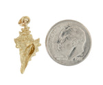 Carica l&#39;immagine nel visualizzatore di Gallery, 14k Yellow Gold Conch Shell Seashell 3D Pendant Charm
