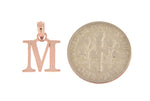 Kép betöltése a galériamegjelenítőbe: 14K Rose Gold Uppercase Initial Letter M Block Alphabet Pendant Charm
