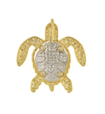 Carica l&#39;immagine nel visualizzatore di Gallery, 14k Gold Two Tone Turtle Chain Slide Pendant Charm
