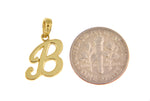 Afbeelding in Gallery-weergave laden, 14K Yellow Gold Script Initial Letter B Cursive Alphabet Pendant Charm
