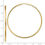 Charger l&#39;image dans la galerie, 14k Yellow Gold 60mm x 1.35mm Diamond Cut Round Endless Hoop Earrings
