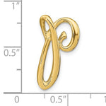 Φόρτωση εικόνας στο εργαλείο προβολής Συλλογής, 14k Yellow Gold Initial Letter P Cursive Chain Slide Pendant Charm
