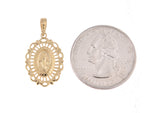 이미지를 갤러리 뷰어에 로드 , 14k Yellow Gold Blessed Virgin Mary Miraculous Medal Pendant Charm
