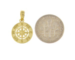 이미지를 갤러리 뷰어에 로드 , 14k Yellow Gold Nautical Compass Medallion Pendant Charm
