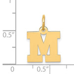 Φόρτωση εικόνας στο εργαλείο προβολής Συλλογής, 14K Yellow Gold Uppercase Initial Letter M Block Alphabet Pendant Charm
