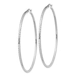 Загрузить изображение в средство просмотра галереи, Sterling Silver Diamond Cut Classic Round Hoop Earrings 65mm x 2mm
