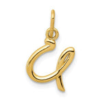 Lataa kuva Galleria-katseluun, 14K Yellow Gold Lowercase Initial Letter U Script Cursive Alphabet Pendant Charm
