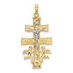 Ladda upp bild till gallerivisning, 14k Gold Two Tone Caravaca Crucifix Cross Pendant Charm
