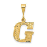 Afbeelding in Gallery-weergave laden, 14K Yellow Gold Uppercase Initial Letter G Block Alphabet Pendant Charm
