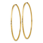 Загрузить изображение в средство просмотра галереи, 14k Yellow Gold 60mm x 1.35mm Diamond Cut Round Endless Hoop Earrings
