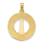 Afbeelding in Gallery-weergave laden, 14k Yellow Gold Cape Cod Lighthouse Round Circle Pendant Charm
