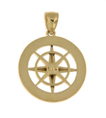 Lataa kuva Galleria-katseluun, 14k Yellow Gold Nautical Compass Medallion Pendant Charm
