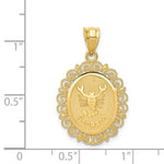 Cargar imagen en el visor de la galería, 14k Yellow Gold Scorpio Zodiac Horoscope Oval Pendant Charm - [cklinternational]
